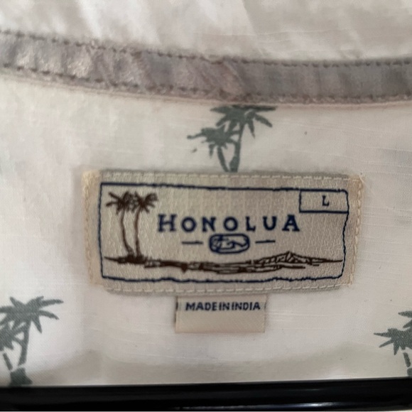 HONOLUA MENS PALM TREES HAWAIIAN BUTTON DOWN SHIRT 100% COTTON SIZE LARGE - Picture 3 of 6